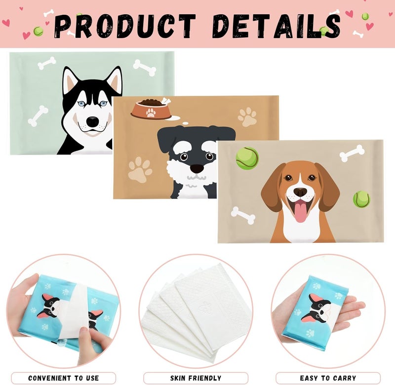 PerKoop 100 Pack Pocket Tissues Travel Slim Packs Small Facial Tissues Wallet Size Toilet Paper for Travel Guest Wedding Supplies, 4 Styles(Dog) - Image 3